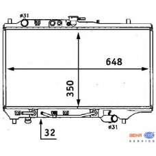 8MK 376 707-671 HELLA Радиатор, охлаждение двигателя