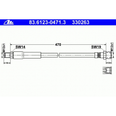 83.6123-0471.3 ATE Тормозной шланг