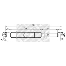 91929 MAPCO Газовая пружина, крышка багажник