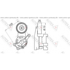 654484 AUTEX Натяжитель ремня, клиновой зубча