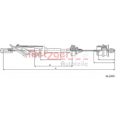 11.2253 METZGER Трос, управление сцеплением