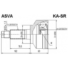 KA-SR ASVA Шарнирный комплект, приводной вал