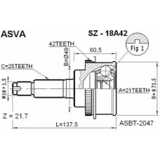 SZ-18A42 ASVA Шарнирный комплект, приводной вал