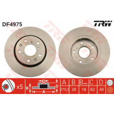 DF4975 TRW Тормозной диск