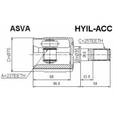 HYIL-ACC ASVA Шарнирный комплект, приводной вал
