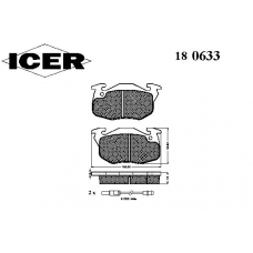 180633 ICER Комплект тормозных колодок, дисковый тормоз