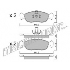 159.1 TRUSTING Комплект тормозных колодок, дисковый тормоз