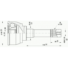 CVJ5367.10 OPEN PARTS Шарнирный комплект, приводной вал