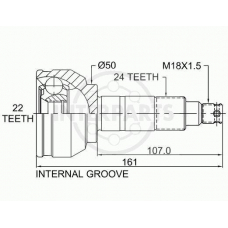 OJ-0962 InterParts Шарнирный комплект, приводной вал