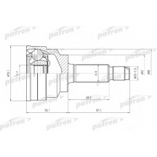 PCV1548 PATRON Шарнирный комплект, приводной вал