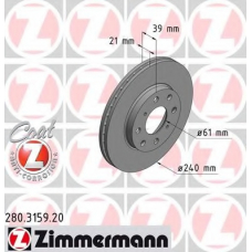 280.3159.20 ZIMMERMANN Тормозной диск