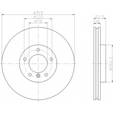 8DD 355 104-081 HELLA Тормозной диск