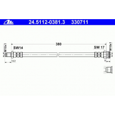 24.5112-0381.3 ATE Тормозной шланг