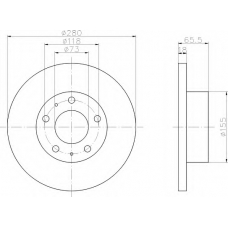 8DD 355 104-391 HELLA Тормозной диск