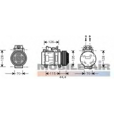 3000K116 VAN WEZEL Компрессор, кондиционер