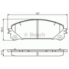 0 986 495 169 BOSCH Комплект тормозных колодок, дисковый тормоз