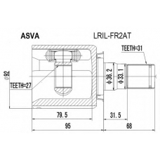 LRIL-FR2AT ASVA Шарнирный комплект, приводной вал