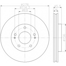 8DD 355 116-311 HELLA Тормозной диск