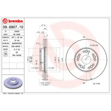 09.6907.10 BREMBO Тормозной диск