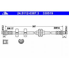 24.5112-0387.3 ATE Тормозной шланг