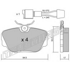 044.0W TRUSTING Комплект тормозных колодок, дисковый тормоз