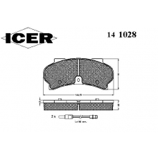 141028 ICER Комплект тормозных колодок, дисковый тормоз