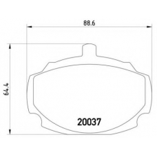 P 52 001 BREMBO Комплект тормозных колодок, дисковый тормоз