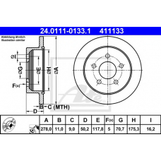 24.0111-0133.1 ATE Тормозной диск