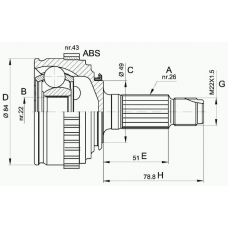 CVJ5298.10 OPEN PARTS Шарнирный комплект, приводной вал