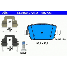 13.0460-2723.2 ATE Комплект тормозных колодок, дисковый тормоз