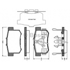 0 986 TB3 039 BOSCH Комплект тормозных колодок, дисковый тормоз