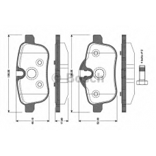 0 986 TB3 100 BOSCH Комплект тормозных колодок, дисковый тормоз