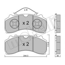 22-0934-0 METELLI Комплект тормозных колодок, дисковый тормоз