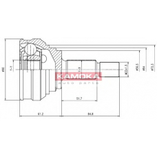 6146 KAMOKA Шарнирный комплект, приводной вал