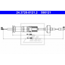24.3728-0121.2 ATE Трос, управление сцеплением