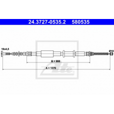 24.3727-0535.2 ATE Трос, стояночная тормозная система