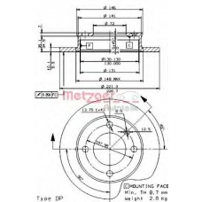 10027 E METZGER Тормозной диск