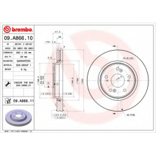 09.A866.10 BREMBO Тормозной диск