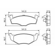 0 986 494 005 BOSCH Комплект тормозных колодок, дисковый тормоз