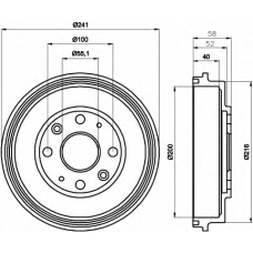 8DT 355 300-761 HELLA Тормозной барабан