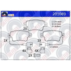 201089 GALFER Комплект тормозных колодок, дисковый тормоз