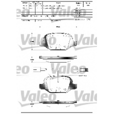 601303 VALEO Комплект тормозных колодок, дисковый тормоз