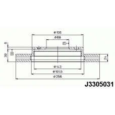 J3305031 NIPPARTS Тормозной диск