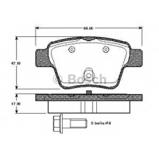 0 986 TB2 896 BOSCH Комплект тормозных колодок, дисковый тормоз