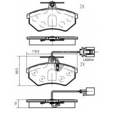 K606606 Vema Комплект тормозных колодок, дисковый тормоз