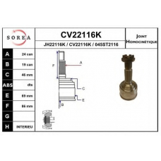 CV22116K EAI Шарнирный комплект, приводной вал