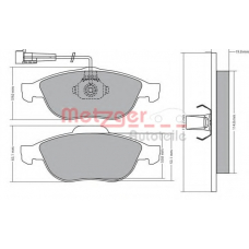 1170582 METZGER Комплект тормозных колодок, дисковый тормоз