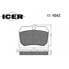 120262 ICER Комплект тормозных колодок, дисковый тормоз