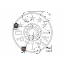 SK-1624AQ1 OPTIMAL Водяной насос + комплект зубчатого ремня