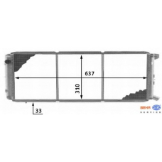 8MK 376 707-011 HELLA Радиатор, охлаждение двигателя